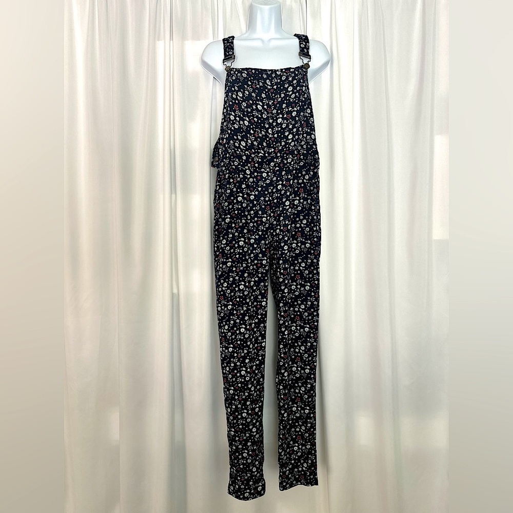 Imaginary Voyage Floral Print Jumpsuit - Dark Blue and White (806)